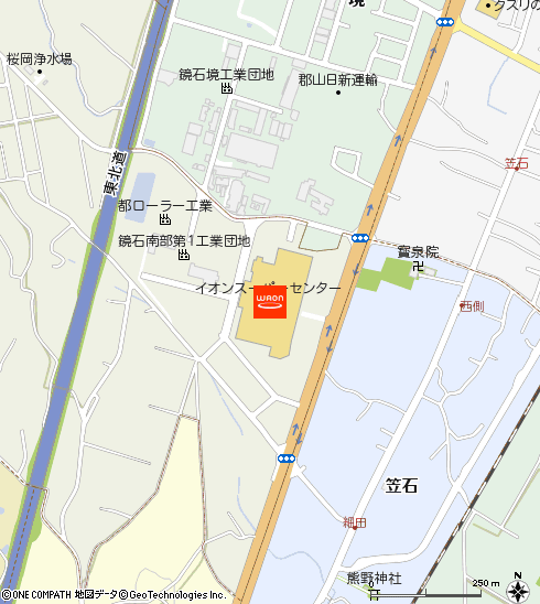 イオンスーパーセンター鏡石店付近の地図